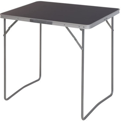 Foldable Weather Proof Camping Table With MDF Top And Metal Frame In Silver