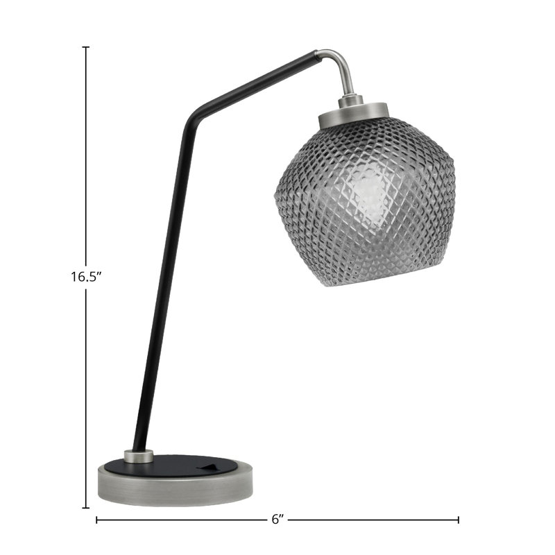 Lampe de bureau en acier inoxydable Gulafshan, Graphite / noir mat