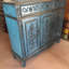 Banc de rangement bleu en bois manufacturé-909880332