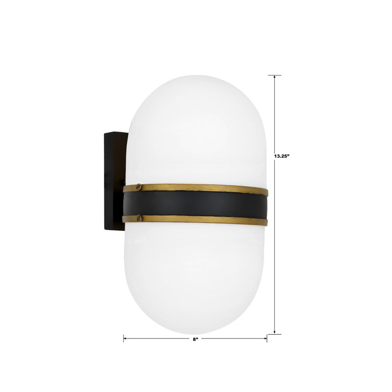 Brian Patrick Flynn for Crystorama Capsule Outdoor 2 Light Outdoor Wall Mount, 13.25" H x 8" W x 9.25" D , Opal