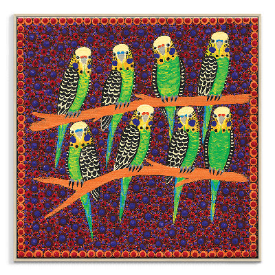 Budgies by Kathleen Buzzacott - Print on Canvas