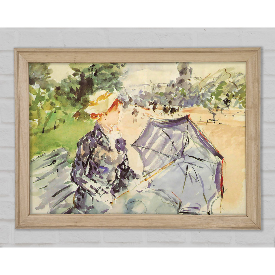 Morisot Frau mit Sonnenschirm im Park sitzend - Einzelne Bilderrahmen Kunstdrucke