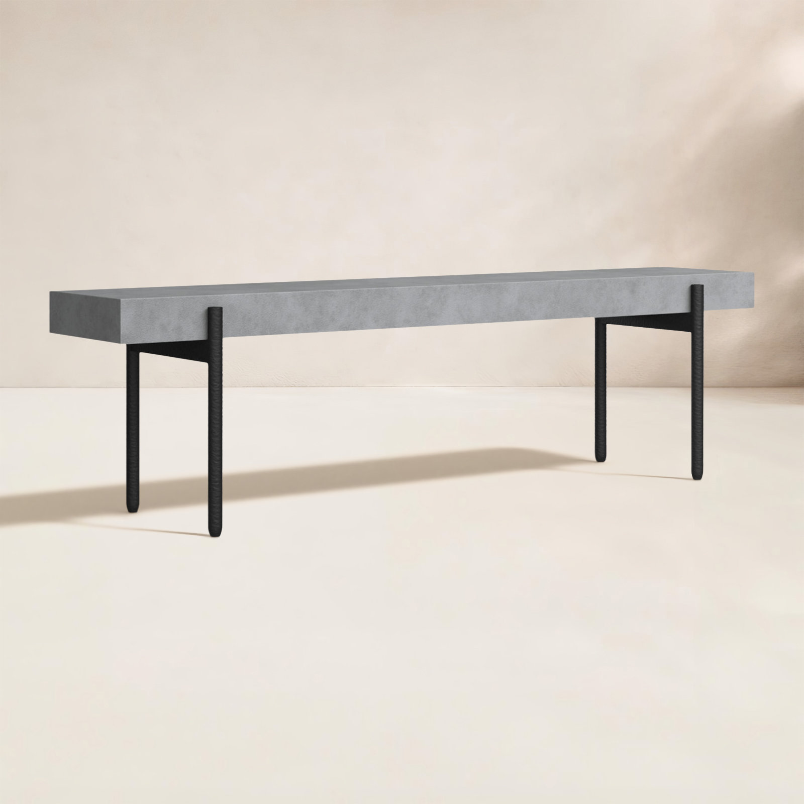 Jorgen 63'' Concrete Outdoor Bench