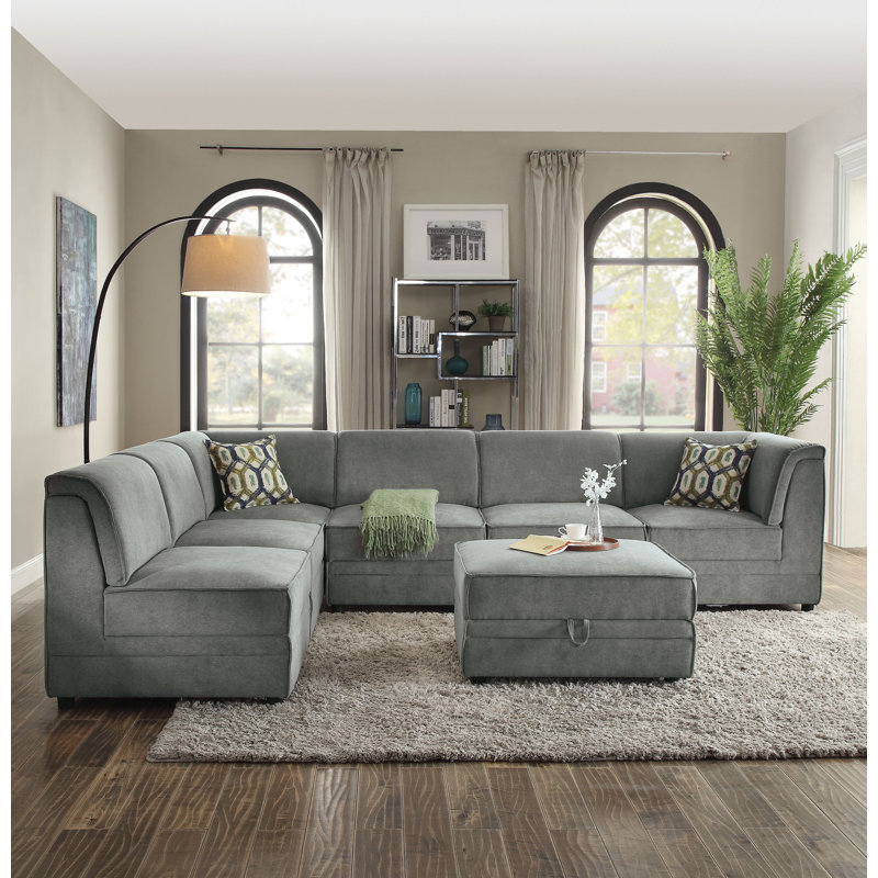Raybourne Velvet Ottoman