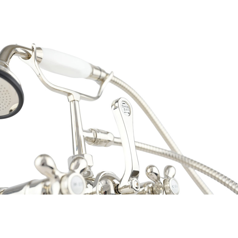 Robinet de baignoire à fixation sur comptoir British Téléphone (P0341), Nickel poli