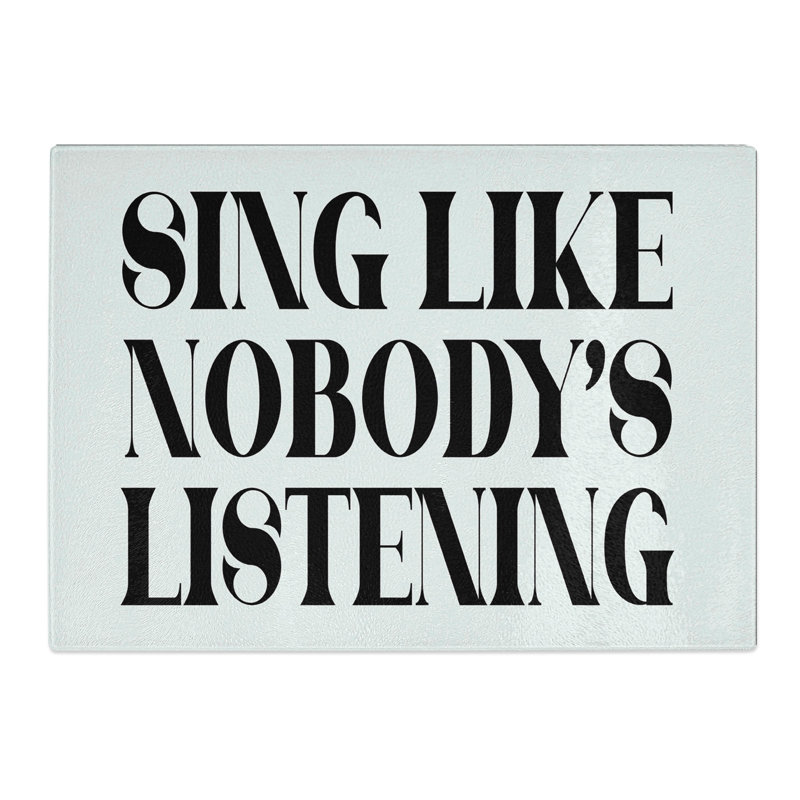 Sing Typography Chopping Board, 28.5cm W x 39cm L