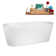 63" Streamline Soaking Freestanding Tub and Tray With Internal Drain