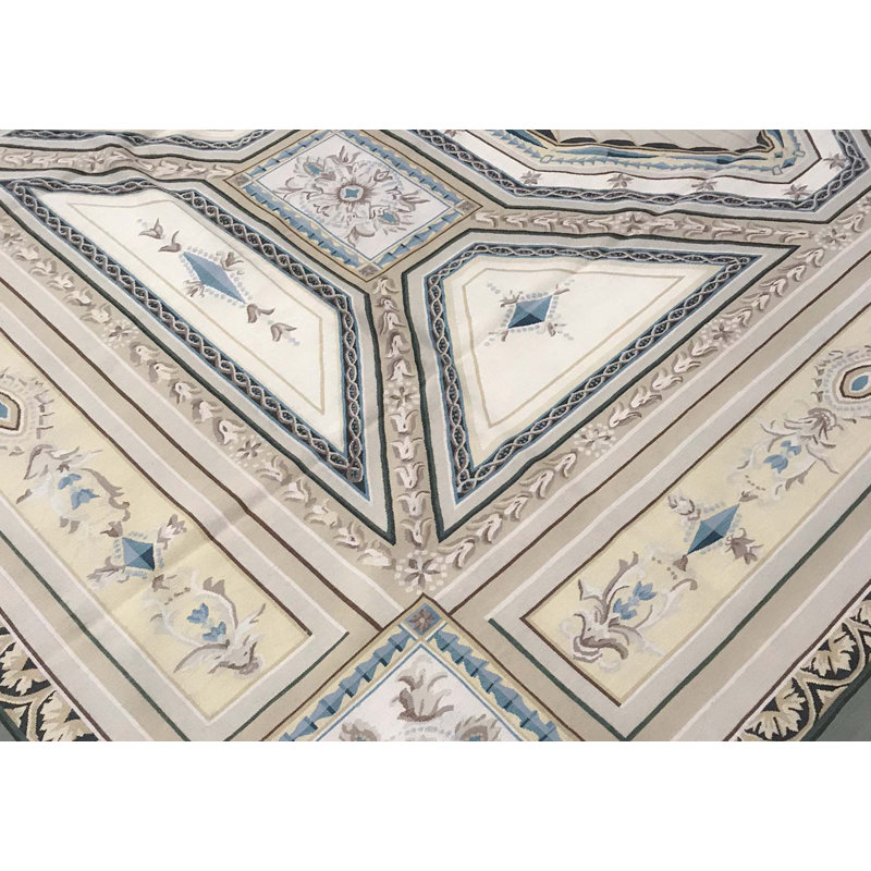 Hand-Knotted High-Quality Beige and Yellow Area Rug