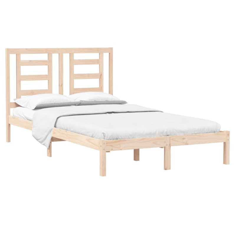 Bed Frame Solid Wood, 120 x 200 cm, Brown