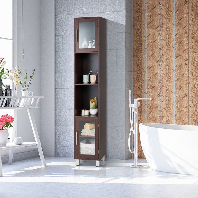 Freestanding Linen Cabinet, Brown