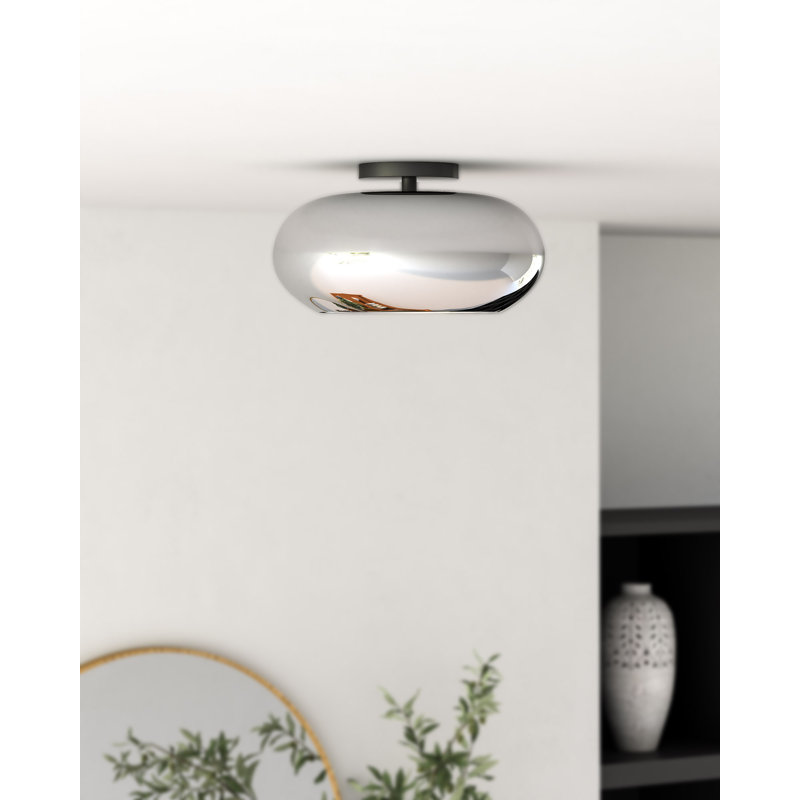 Trinity Glass LED Semi Flush Mount, Chrome