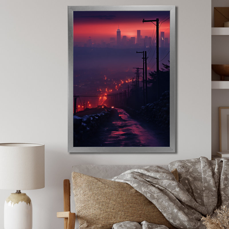 «Nights» de Lalita Ethereal City sur toile, H 40 po x l 30 po x P 1,5 po, Cadre photo argenté