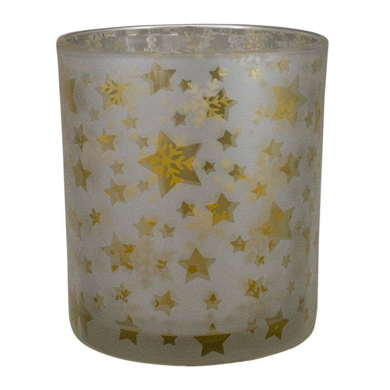 5'' H Glass Tabletop Tealight Holder, 3" H x 2.75" W x 2.75" D