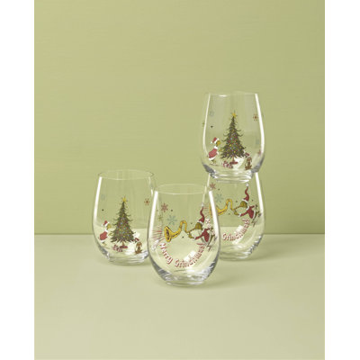 Merry Grinchmas Glass Tumblers, Set Of 4