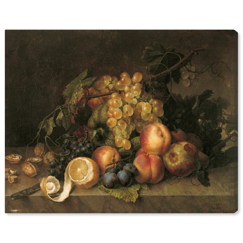 Nature morte sur toile, art mural rétro par Art Remedy, Toile tendue, H 30 po x l 36 po