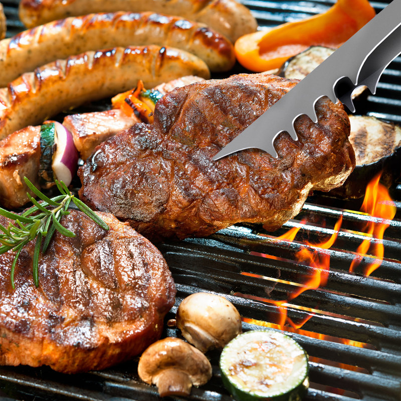 Ensemble de 20 pièces pour barbecue en acier inoxydable - ustensiles et accessoires antiadhésifs avec spatule, fourchette, pinces, brosse, grattoir et étui