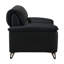 Causeuse noire en cuir fleur