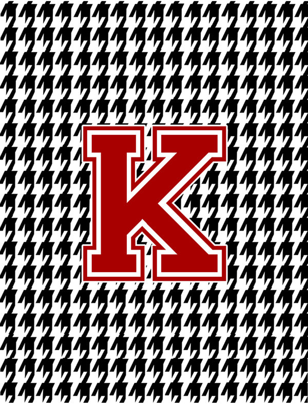 Drapeau de jardin à motif recto-verso noir Houndstooth, K