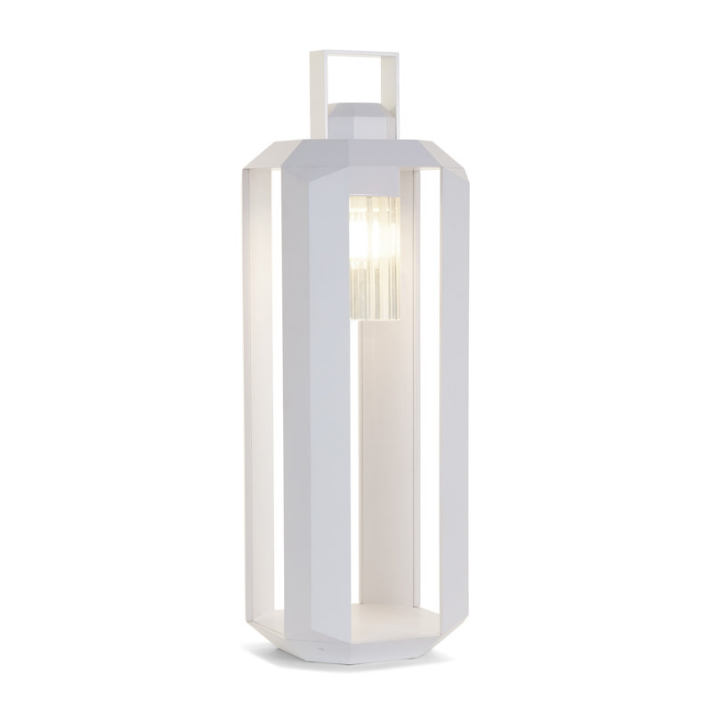 Cube Outdoor Floor Lamp, 28.3" H x 9.6" W x 9.6" D, Matte White