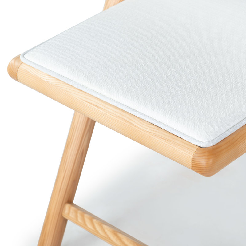 Shaylie Upholstered Seat Folding Dining Chair, Natural/White