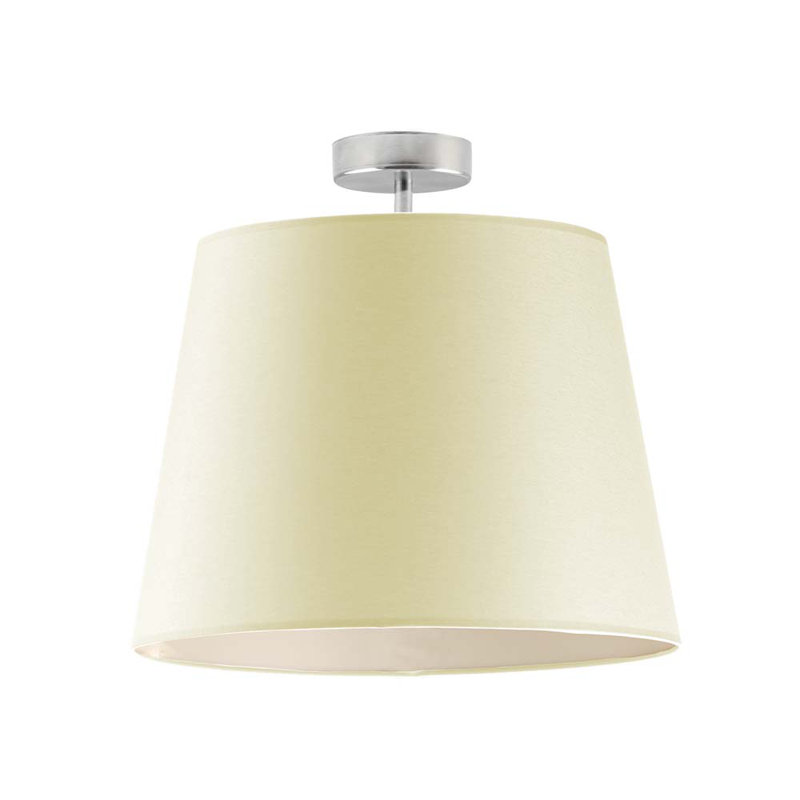 Deima Fabric Semi Flush Mount, Polished Silver, Light Yellow