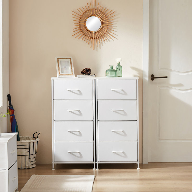Commode de rangement 4 tiroirs Enegess, Blanc