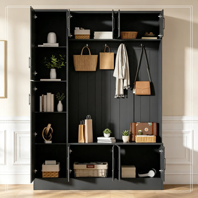 Dewitt avec rangement pour chaussures, 6 armoires, 4 crochets à manteau et tablette réglable