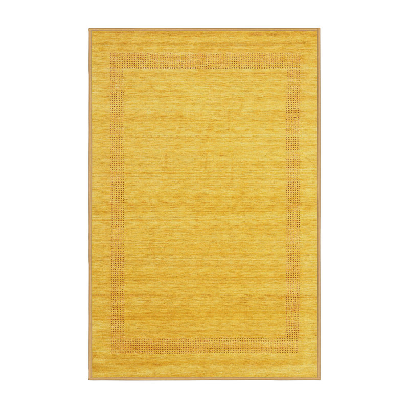 Tapis contemporain jaune, Rectangle 7 pi x 9 pi