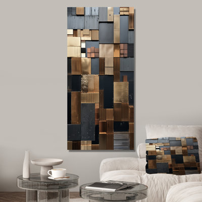 Carreau abstrait brun, charme mosaïque - tuile abstraite, art mural