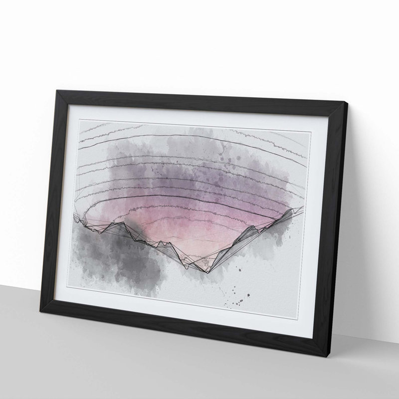 Pink Sky at Night - Framed Print, Black, 50cm H x 76cm W x 2cm D