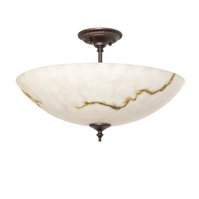20" Wide Corinth Marble Semi-Flushmount