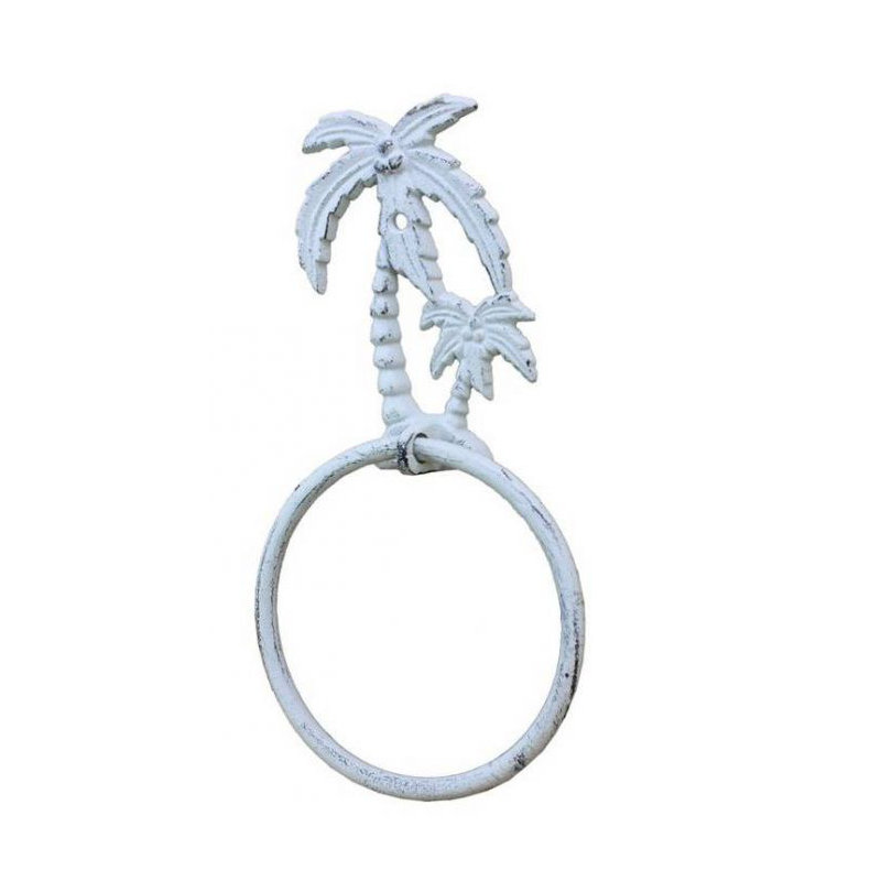 Anneau à serviettes palmier tree, Blanc délavé
