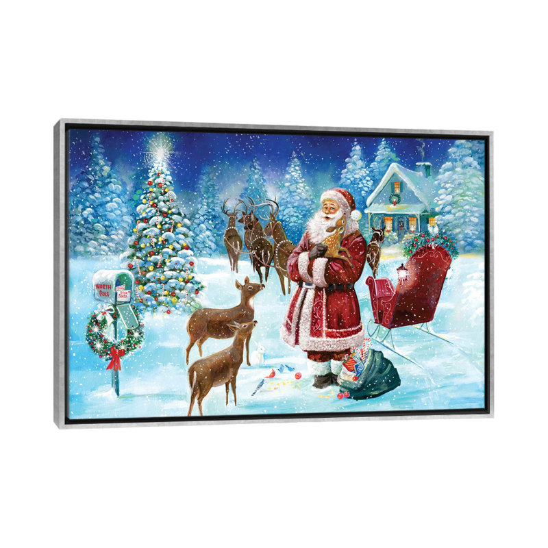 «North Pole» par Ruane Manning - reproduction d'art, Aucun mat, H 32 po x l 48 po x P 1,5 po, Toile avec cadre argenté