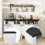 Buffet 59 po avec tablettes réglables, prises intégrées et ports USB, multifonctionnel pour la cuisine, le salon et le vestibule-416793639