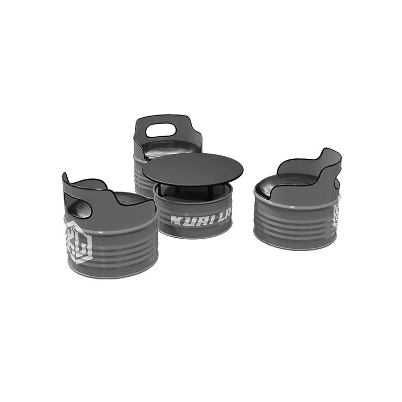 Ensemble de salle à manger Nathaiel L 27,56 po x l 27,56 po, Gris, 4