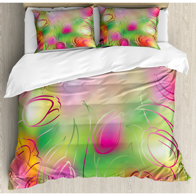Eclectic Polyester Floral Duvet Cover