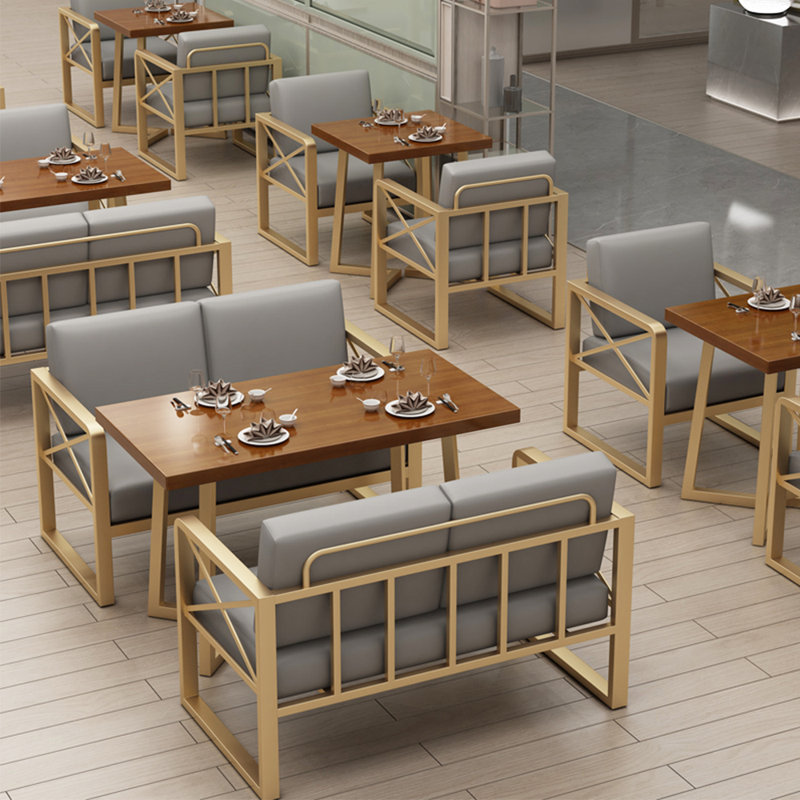 Banc rembourré en similicuir, Grey, Gold