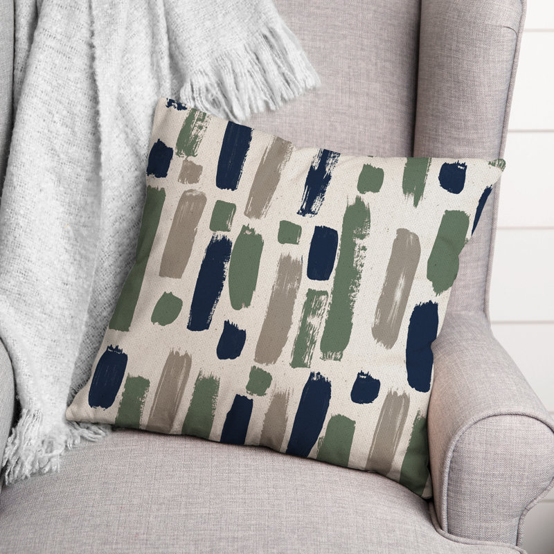  Housse et insert de coussin décoratif extérieur Paint Strokes, Bleu / vert