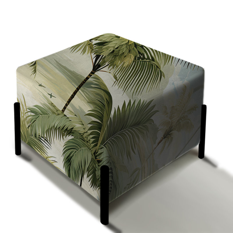 Motif tropical de palmiers - repose-pieds carré tropical