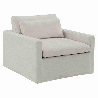 Fabric Swivel Chair With 1 Toss Pillow