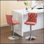 Tabourets de bar pivotants en velours avec une hauteur de siège réglable de 25 à 33 pouces, base chromée moderne pour plus de confort et de style-1173832548