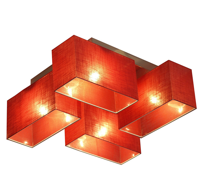 Seaton Semi Flush Mount, Red, Wenge