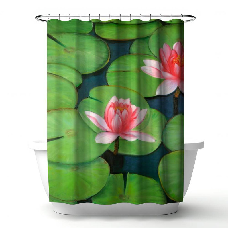 Floral – Polyester Shower Curtain, Dye Sublimation Print, 71" W × 74" L, Floral I