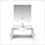 Meuble-lavabo polyvalent 36 po X P 22 po , Comptoir en quartz blanc, ensemble de robinets et Miroir à DEL-595295814