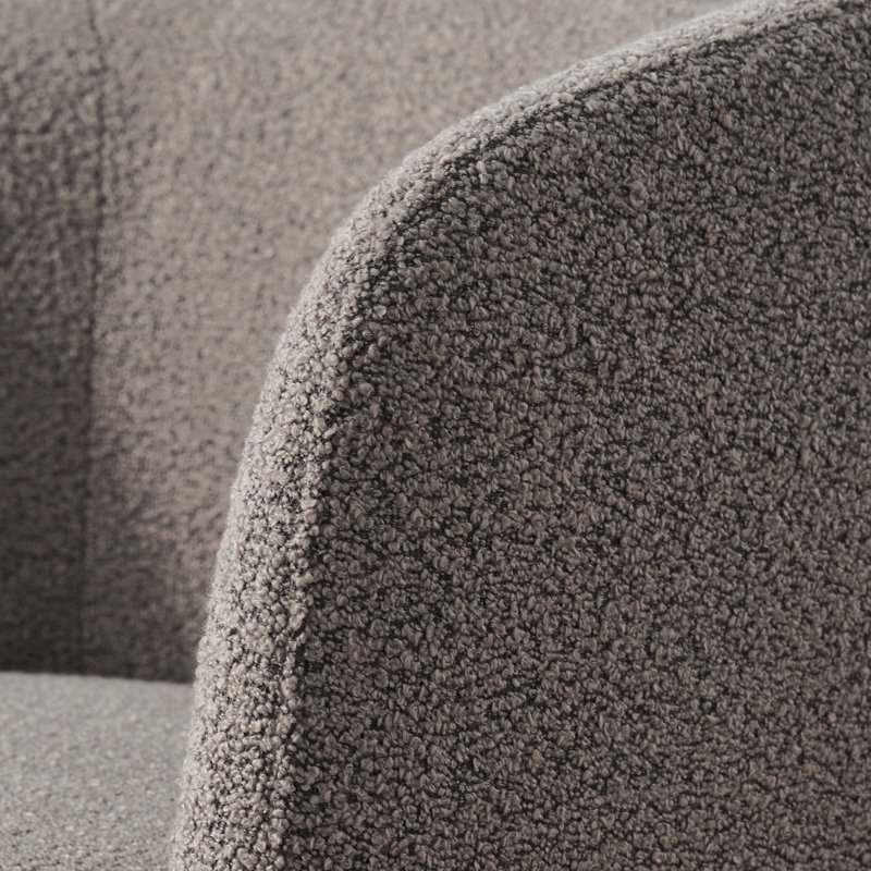 Fauteuil d'appoint pivotant rembourré Caysey Boucle, Brun