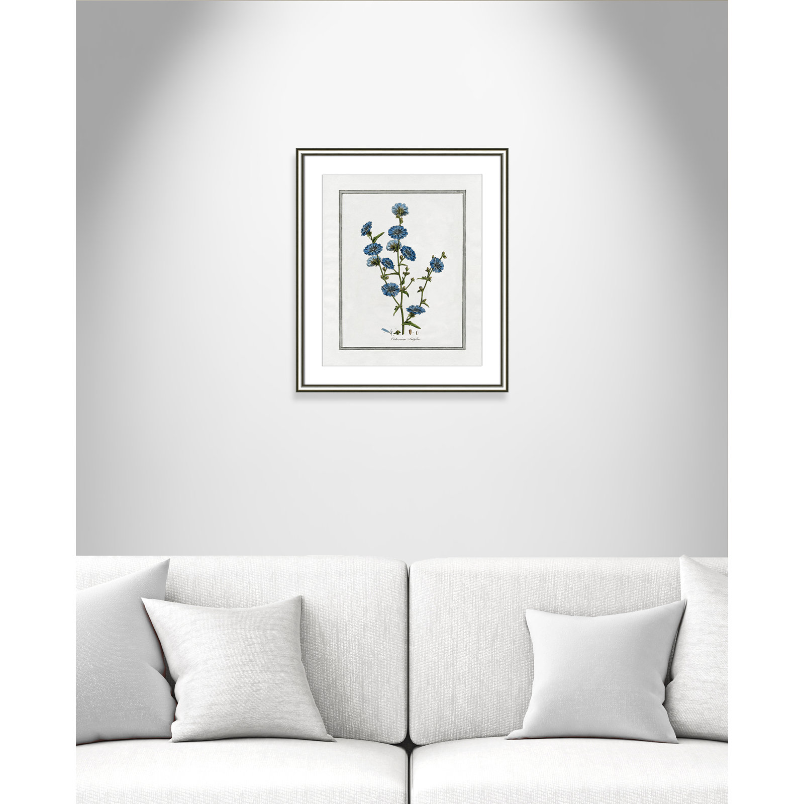 Soft Botanical I - Framed Art Full Bleed, 17.25" W x 20.25" H, Silver Framed