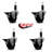 Phenolic Swivel Expanding Stem Caster Set with Brake SCC PLB 3" x 1-1/8"