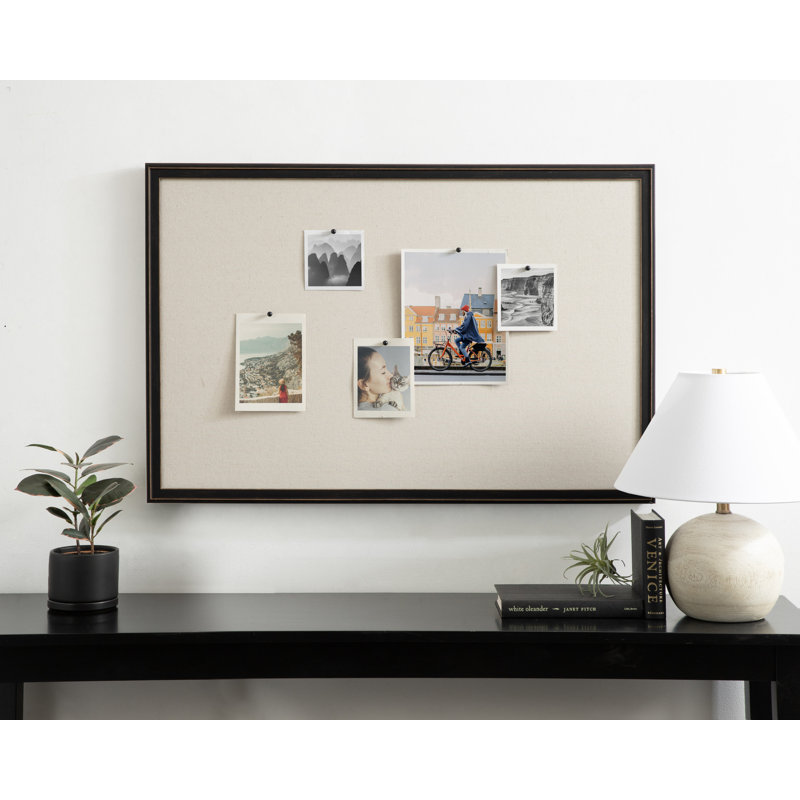Farhod Wall Mounted Bulletin Board, 36" H x 24" L, Distressed Black