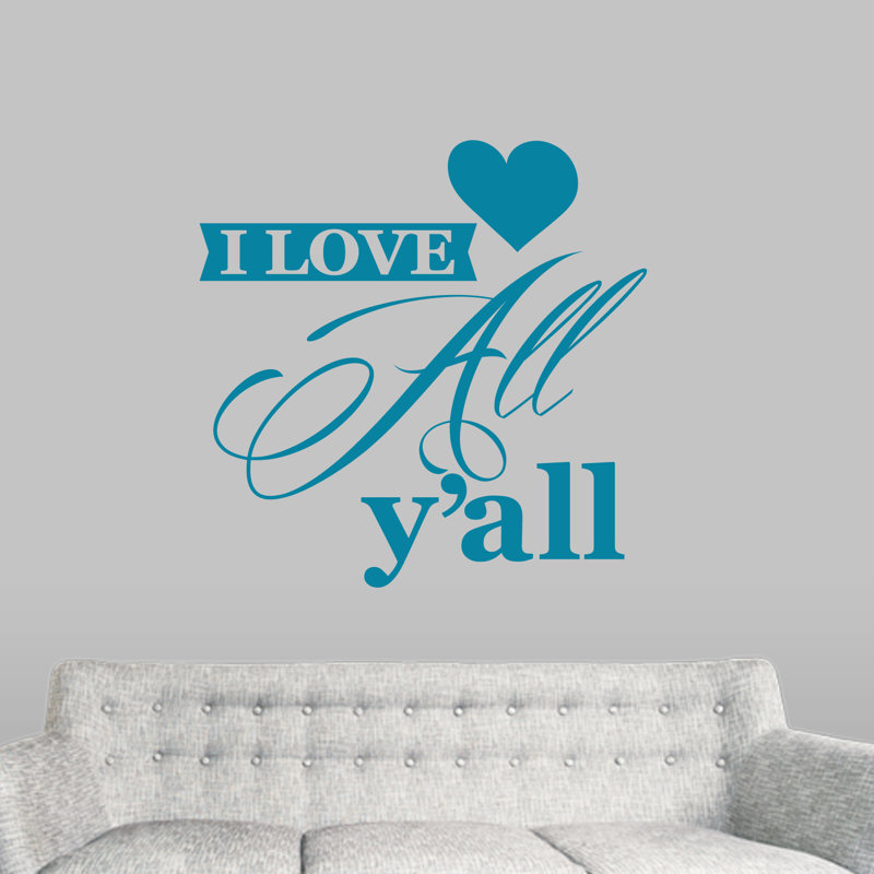 Adhésif décoratif Bulmer I Love All Y'all, Bleu sarcelle