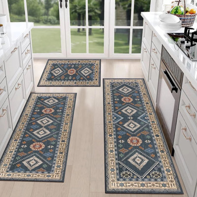 Tapis 3 pièces anti-dérapant Bohemian Farmhouse